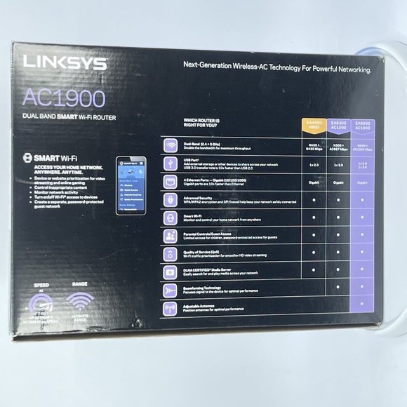 Linksys EA6900 AC1900 1900 Mbps 5 Port Dual Band Wireless Router Smart WiFi - Picture 3 of 11